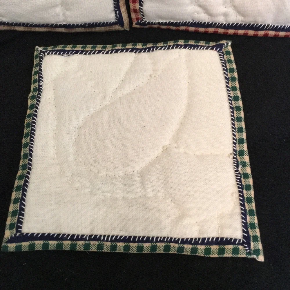 Set Of 5 Hand Sewn Fabric Coasters 4